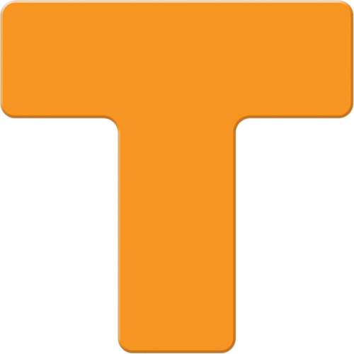 Armor Stripe Lean/5S Markers, T, 6" L x 6" W, Orange, Plastic Southpoint Industrial Supply