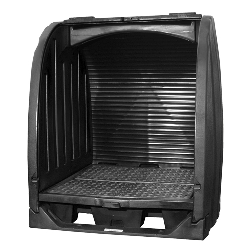 Spill Containment Sheds With Drain, 65" L x 58" W x 69" H, 6000 lbs. Load Capacity Southpoint Industrial Supply