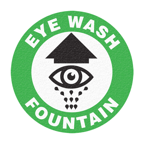 "Eye Wash Fountain" Floor Sign, Adhesive, English with Pictogram Southpoint Industrial Supply