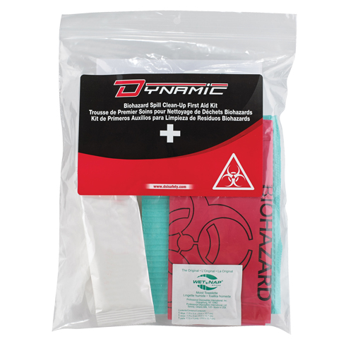 Trousse de premiers soins pour nettoyage de biorisques Dynamic, Dispositif m&eacute;dical Classe 1, Sac en plastique refermable Southpoint Industrial Supply