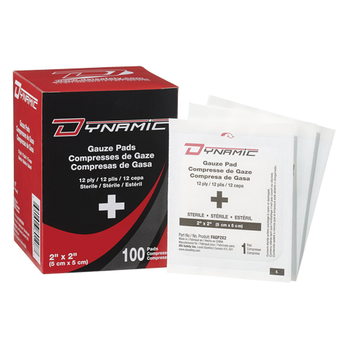 Gaze Dynamic, Tampon, 2" lo x 2" la, St&eacute;rile, Dispositif m&eacute;dical Classe 1 Southpoint Industrial Supply