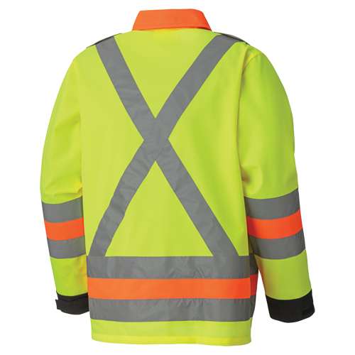 6007 Breathable Traffic Safety Jacket, Polyester, High Visibility Lime-Yellow, X-Small Southpoint Industrial Supply