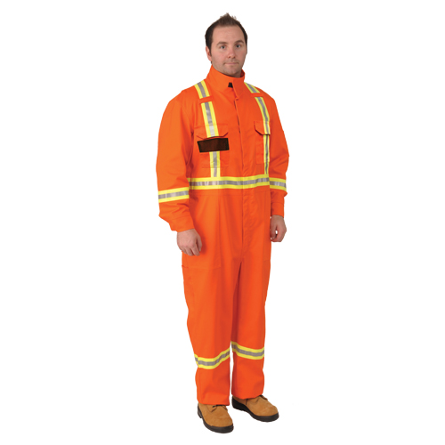 Firewall FR&reg; Striped Coveralls, Size Small, Orange Southpoint Industrial Supply