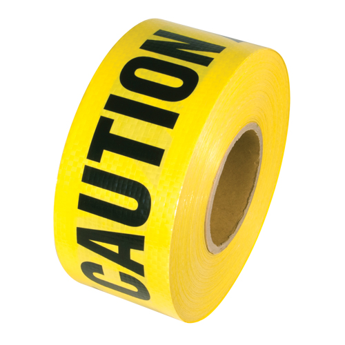 Ruban renforc&eacute; pour barricade, Anglais, 3" la x 500' lo, 5 mils, Noir sur jaune Southpoint Industrial Supply