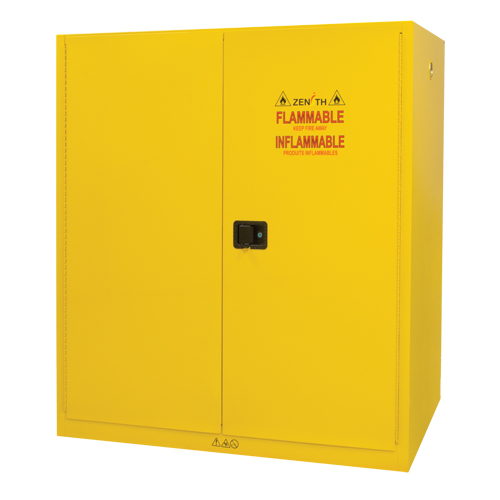 Vertical Drum Storage Cabinet, 110 US gal. Cap., 2 Drums, Yellow Southpoint Industrial Supply