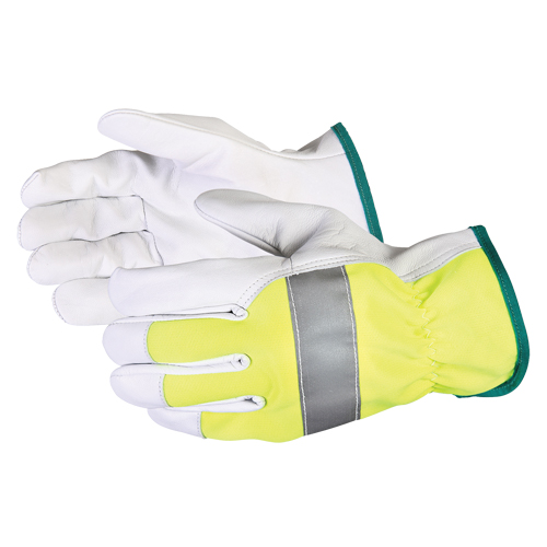 Endura&reg; Hi-Viz Reflective Driver's Gloves, Large, Grain Goatskin Palm Southpoint Industrial Supply