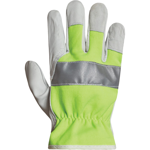 Gants de conducteur haute visibilit&eacute; avec bandes r&eacute;fl&eacute;chissantes Endura, 3T-Grand, Paume en Cuir fleur de ch&egrave;vre Southpoint Industrial Supply