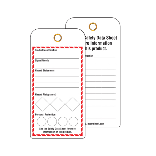 &eacute;tiquettes SGH pour le milieu de travail, Papier cartonn&eacute;, 3" la x 6" h, Anglais Southpoint Industrial Supply