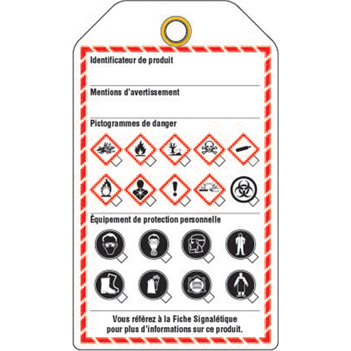 &eacute;tiquettes pour le milieu de travail, Papier cartonn&eacute;, 3-3/8" la x 5-3/4" h, Français Southpoint Industrial Supply