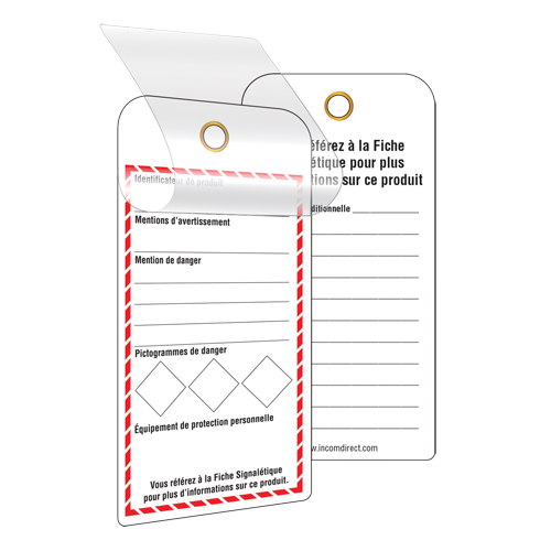 &eacute;tiquettes SGH auto-plastifiantes pour le milieu de travail, Papier cartonn&eacute;, 3" la x 6" h, Français Southpoint Industrial Supply