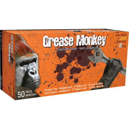 Grease Monkey&reg; Gloves, Medium, Latex, 15-mil, Powder-Free, Blue Southpoint Industrial Supply