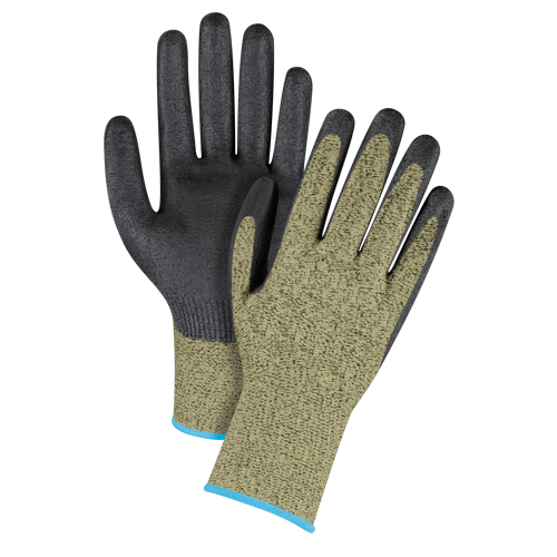 Black & Yellow Seamless Stretch Cut-Resistant Gloves, Size X-Large/10, 13 Gauge, Foam Nitrile Coated, Aramid Shell, ASTM ANSI Level A6 Southpoint Industrial Supply