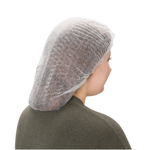 Pleated Bouffant Cap, Polypropylene, 24", White Southpoint Industrial Supply