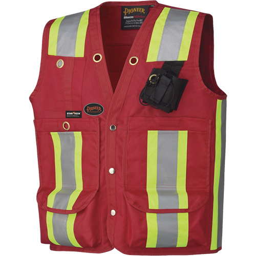 695 Surveyor's / Supervisor's Safety Vest, Red, X-Large, Polyester Southpoint Industrial Supply