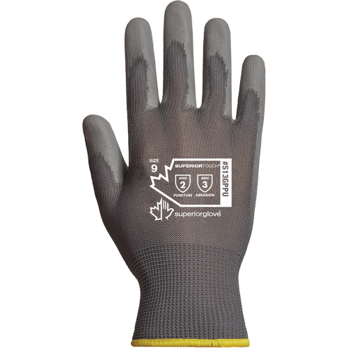 Superior Touch&reg; String Knit Gloves, 8, Polyurethane Coating, 13 Gauge, Polyester Shell Southpoint Industrial Supply
