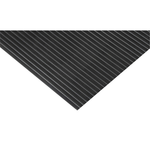 Tapis &agrave; nervures larges, Essuie-pieds, 3' x 75' x 1/8", Noir Southpoint Industrial Supply
