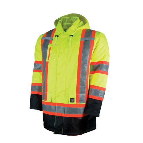 Parka de s&eacute;curit&eacute; doubl&eacute;, Jaune lime haute visibilit&eacute;, Grand Southpoint Industrial Supply