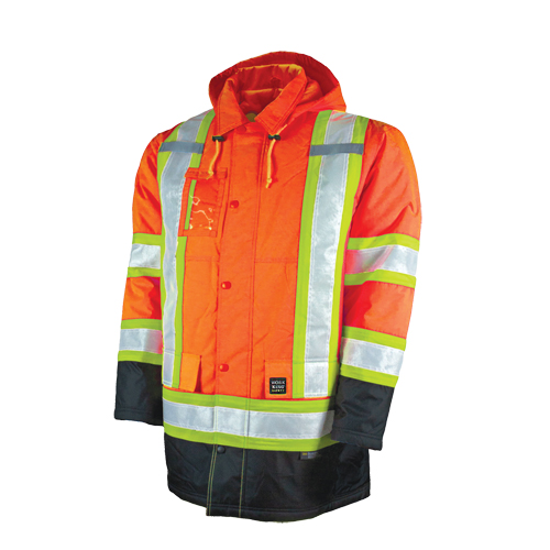 Parka de s&eacute;curit&eacute; doubl&eacute;, Orange haute visibilit&eacute;, Grand Southpoint Industrial Supply