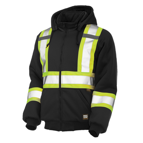Insulated Safety Hoodie, Polyester, Large, Black Southpoint Industrial Supply