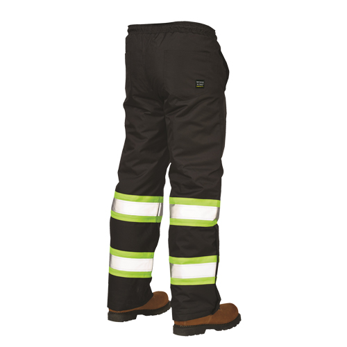 Lined Pull-On Safety Pant, Polyester, Large, Black Southpoint Industrial Supply