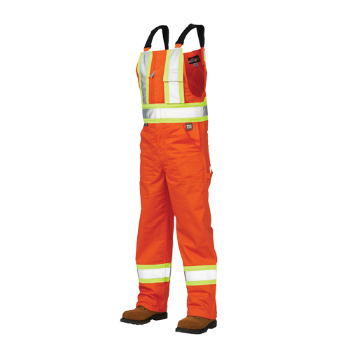 Unlined Safety Overalls, Poly-Cotton, Large, High Visibility Orange Southpoint Industrial Supply