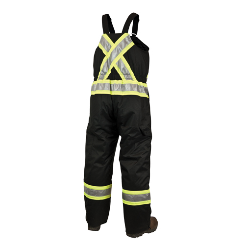 Lined Safety Overalls, Polyester/Polyurethane, Large, Black Southpoint Industrial Supply