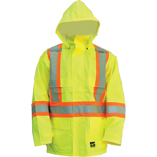 Open Road Jacket, Polyester/Polyurethane, High Visibility Lime-Yellow, Small Southpoint Industrial Supply