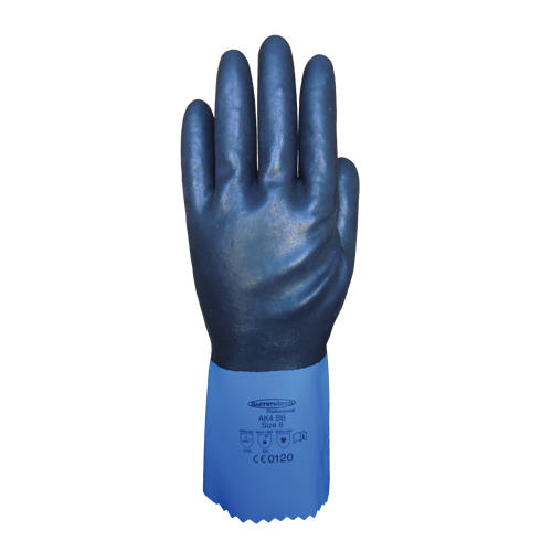 Summitech Full-Dipped Chemical Resistant Gloves, Size Small/7, 11.8" L, Chloroprene, Poly-Cotton Inner Lining, 59-mil Southpoint Industrial Supply
