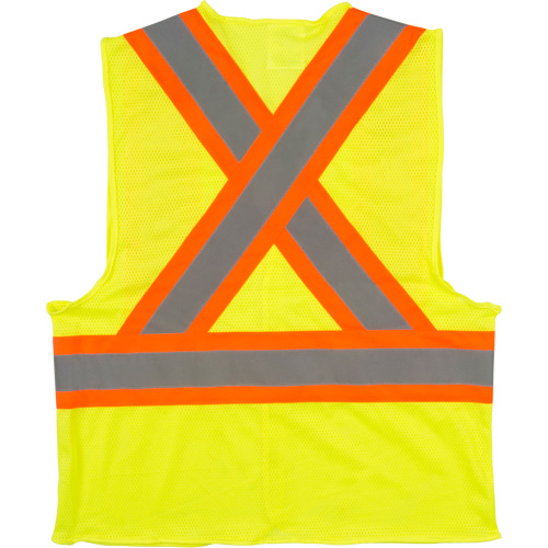 Veste de s&eacute;curit&eacute; pour la circulation, Jaune lime haute visibilit&eacute;, Moyen, Polyester Southpoint Industrial Supply