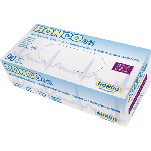 Gants jetables, 2T-Grand, Nitrile, 4 mils, Sans poudre, Bleu Southpoint Industrial Supply