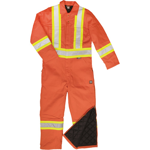 Combinaison en toile avec bandes r&eacute;fl&eacute;chissantes, Petit, Orange Southpoint Industrial Supply