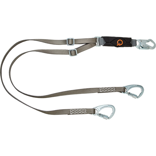V-Series Tie-Back Lanyard, 6', Carabiner Center, Snap Hook Leg Ends, Polyester Southpoint Industrial Supply