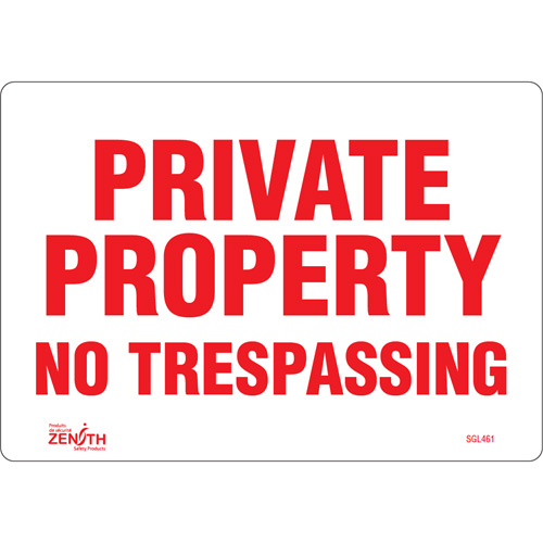 "Private Property" Sign, 7" x 10", Vinyl, English Southpoint Industrial Supply