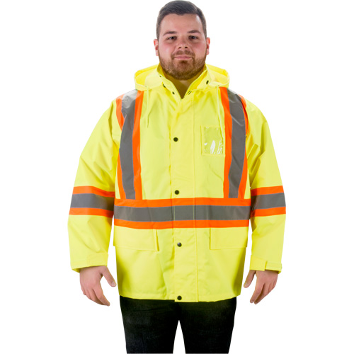 RZ1000 Rain Jacket, Polyester, 3X-Large, High Visibility Lime-Yellow Southpoint Industrial Supply