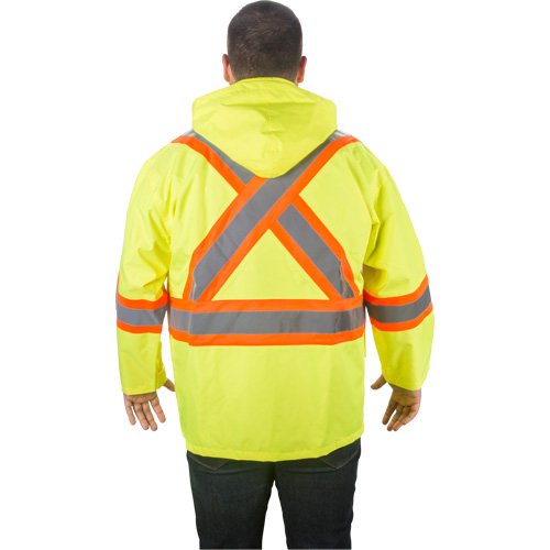 RZ1000 Rain Jacket, Polyester, 3X-Large, High Visibility Lime-Yellow Southpoint Industrial Supply