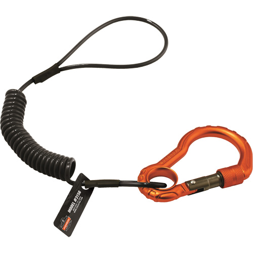 Squids&reg; 3156 Tool Lanyard, Coil, Carabiner/Loop Southpoint Industrial Supply