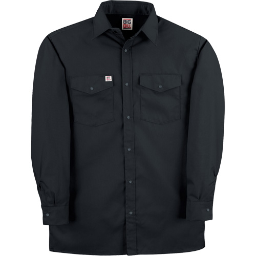 Twill Work Shirt with Snap, Men's, Medium (Tall), Black Southpoint Industrial Supply