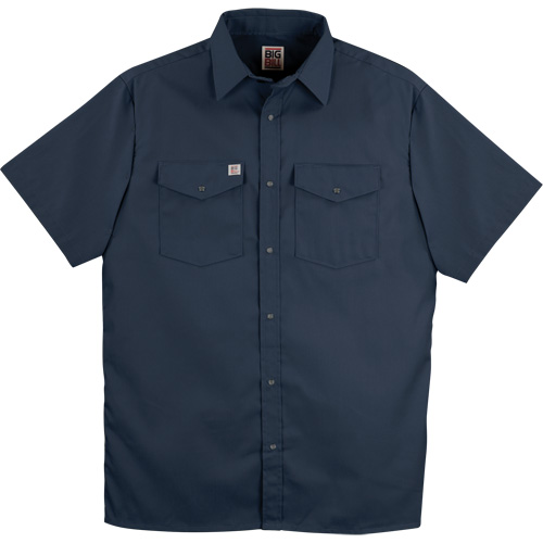 Twill Short-Sleeved Work Shirt with Snap, Men's, Small, Navy Blue Southpoint Industrial Supply