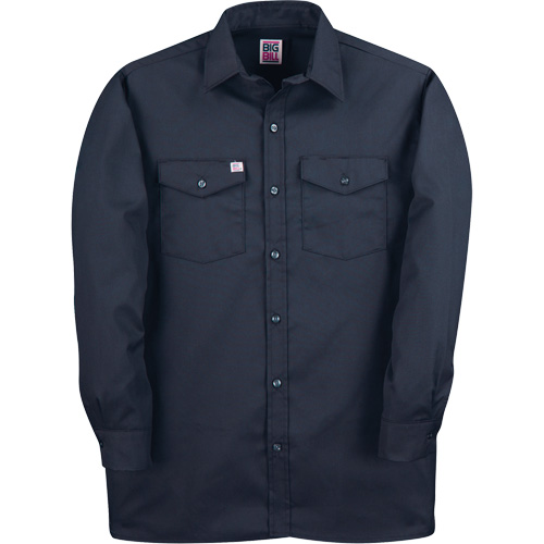 Long-Sleeved Twill Work Shirt, Men's, Medium (Tall), Navy Blue Southpoint Industrial Supply