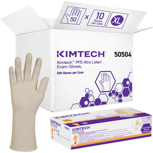Gants m&eacute;dicaux Kimtech XTRA-PFE, T-Grand, Latex, 6 mils, Sans poudre, Blanc, Classe 2 Southpoint Industrial Supply