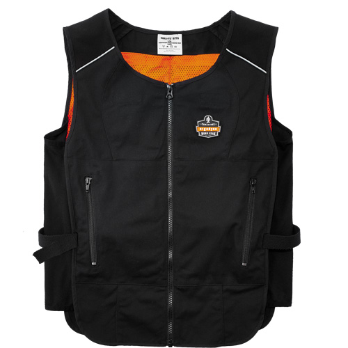 Chill-Its&reg; 6260 Lightweight Phase Change Cooling Vest with Packs, Small/Medium, Black Southpoint Industrial Supply