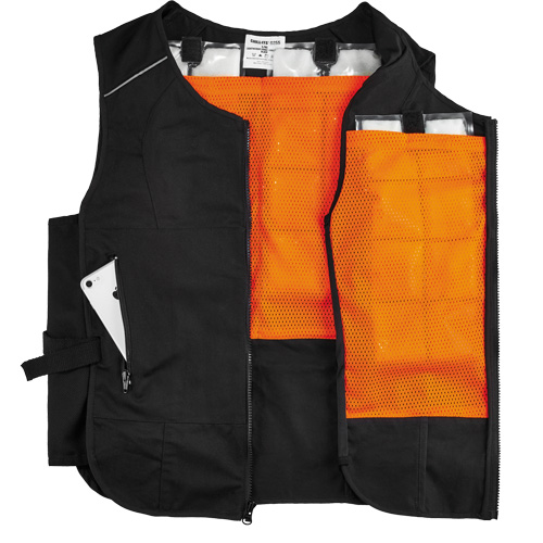 Chill-Its&reg; 6260 Lightweight Phase Change Cooling Vest with Packs, Small/Medium, Black Southpoint Industrial Supply