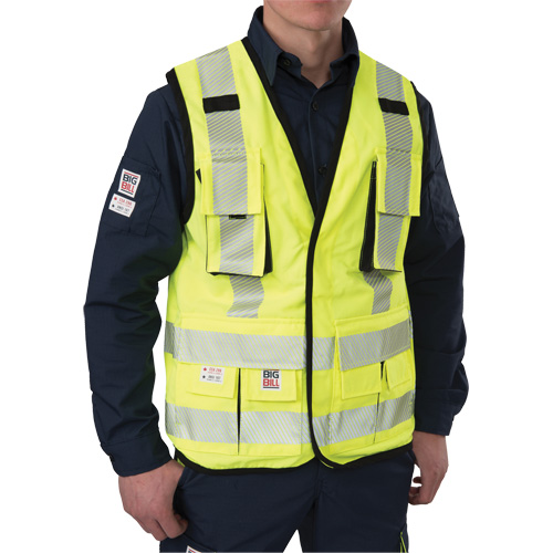 Veste antid&eacute;chirure pour arpenteur, Jaune lime haute visibilit&eacute;, Petit, Polyester Southpoint Industrial Supply