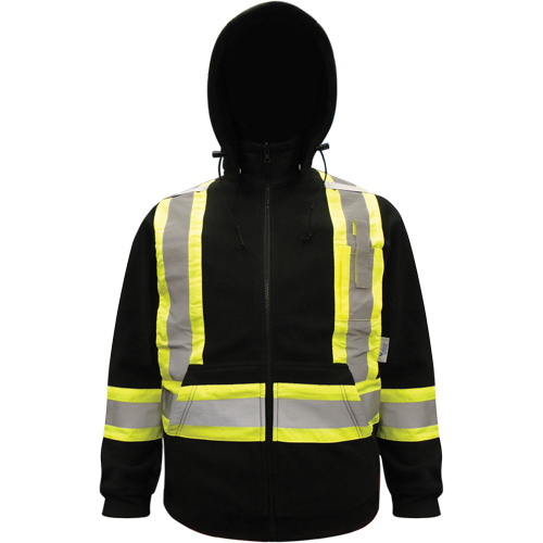 High-Visibility Hoodie, Polyester, Black, Small Southpoint Industrial Supply