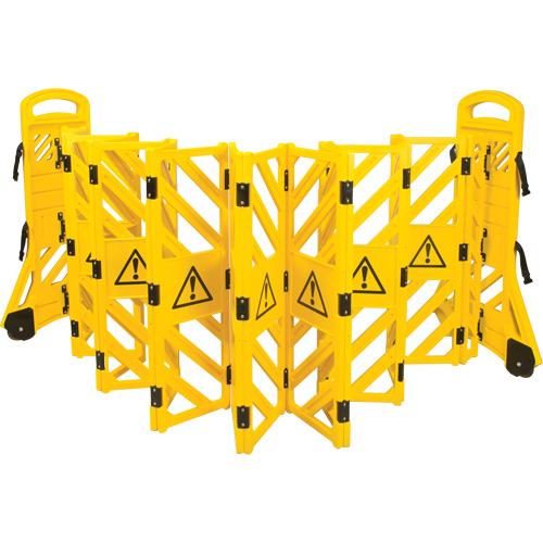 Portable Mobile Barrier, 40" H x 13' L, Yellow Southpoint Industrial Supply