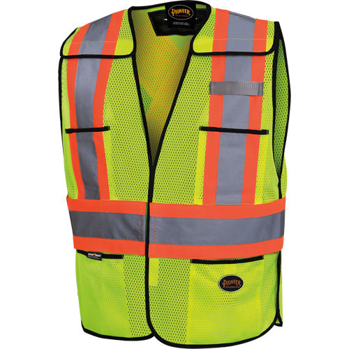 6927 Safety Vest, High Visibility Lime-Yellow, Polyester Southpoint Industrial Supply