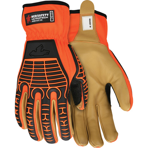 UltraTech Impact Gloves, Medium, Grain Leather Palm, Slip-On Cuff Southpoint Industrial Supply