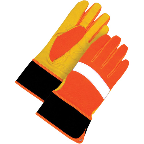 High Visibility Gloves, Size Large, Grain Leather Palm Southpoint Industrial Supply