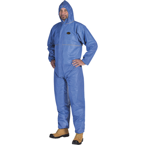 2075 Flame-Resistant SMS Disposable Coveralls, Size Small, Blue Southpoint Industrial Supply