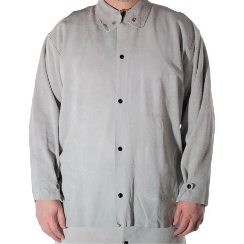Veste de soudage en cuir de vache refendu, Cuir, Petit, Gris Southpoint Industrial Supply